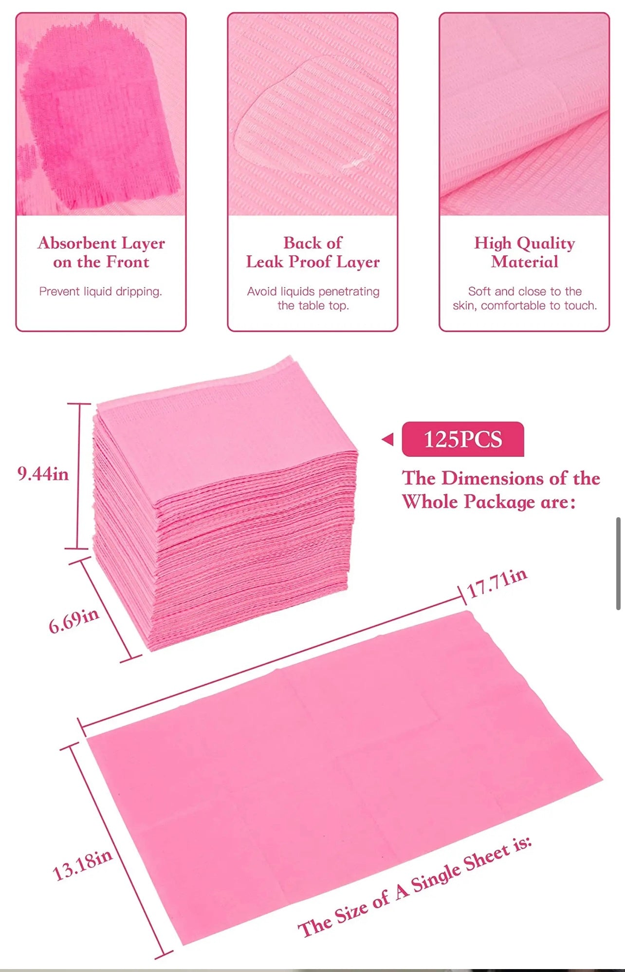 UC Pink Sheets 125 PCS